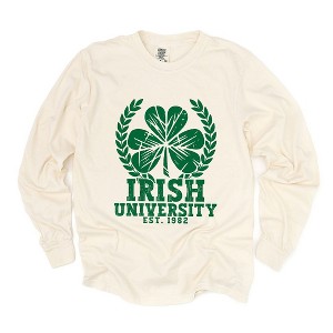 Simply Sage Market Women's Irish University Long Sleeve Garment Dyed Tee - 1 of 4