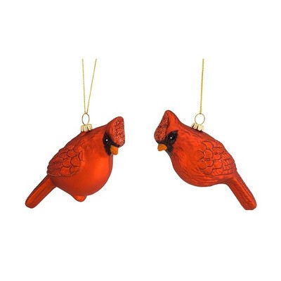 Glass Cardinal Bird Ornament (Set of 12)