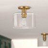 Hudson and Canal 10" Wide Semi Flush Mount with Glass Shade - 2 of 4
