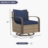 YARDSIGHT Outdoor Swivel Rocker Patio Set ¨C Rattan Chairs with Cushions & Stainless Steel Armrest Frames Ideal for Garden, Backyard, Porch - 3 of 4