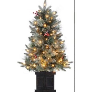 3FT Pre-Lit Artificial Christmas Tree,Tabletop Christmas Tree with Pine Cones - 1 of 4