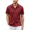 COOFANDY Men's Casual Button Down Shirts Short Sleeve Regular Fit Untucked Dress Shirts Knit Textured - 4 of 4