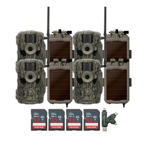 Stealth Cam (Four) Fusion MAX Dual Sim 36MP Trail Camera with Solar Battery Pack Camera Holder 32GB Memory Card and Card Reader - 1 of 4