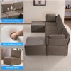 Mjkone Oversized Modular Sectional Sofa, U/L-Shaped Couch with Deep Seat, Ottoman, Convertible Modern Linen Sleeper Sofa Bed - 3 of 4