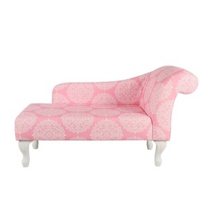 Isabelle Chaise Lounge Pink/White - HomePop