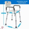 U Shower Chair Seat for 350lb Capacity Senior Adjustable Height w/Padded Armrests for Bathtub Slip Resistant Shower Seat - 3 of 4