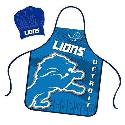 NFL Apron & Chef Hat Set, with Large Team Logo - Detroit Lions