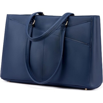 Laptop Tote Bag for Women 15.6 Inch Waterproof Leather Computer Bags Business Office Work Briefcase