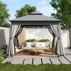 Large Outdoor Heavy Duty Gazebo,Gazebo with Steel Frame and Mosquito Netting,Double Roof Patio Party Gazebo Tent-Coolbibila - 2 of 4