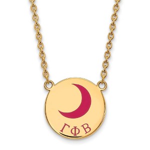 Black Bow Jewelry 14k Yellow Gold Plated Sterling Silver Gamma Phi Beta Greek Life Necklace 18 Inch - 1 of 4