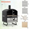 Costway 16" Outdoor Pizza Oven with Stone Peel & Grill Racks Folding Legs and Cover - 3 of 4