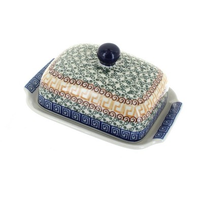 Blue Rose Polish Pottery Athena Butter Dish