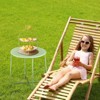 VisioGear Patio Small Side Table, Round Coffee Table with Adjustable Leveling Feet, End Table for Garden Balcony Yard, Green, 20.3"*20.3"*18.3" - 4 of 4