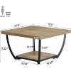 Lantine Square Coffee Table with Storage Shelves, 31.5" Farmhouse 2-Tier Center Cocktail Table with Arc Metal Frame for Living Room - 3 of 4