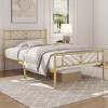 Yaheetech Metal Platform Bed with Arrow Design Headboard and Footboard - 2 of 4
