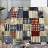 Cozy Patchwork Throw Blanket with Polka Dot and Plaid Print Patterns, Versatile All Season Gift Blanket, Christmas Gift. - 2 of 4