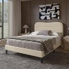 Full Size Bed Frames with Headboard Upholstered Bed Frame Teddy Soft Boucle Fabric bedframes Soft Cloud Marshmallow Shape Upholstered Headboard - 3 of 4