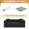 Dolonm Foldable Convertible Sofa Bed, Boneless Compression Mattress, Corduroy Sofa with Fixed Frame, Used for Living Room, Bedroom, and Office,Black - 3 of 4