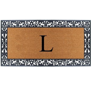 A1HC Natural Coir Monogrammed Outdoor Entrance Door Mat 30X60, Anti-Shed Treated Durable  Doormat - 1 of 4