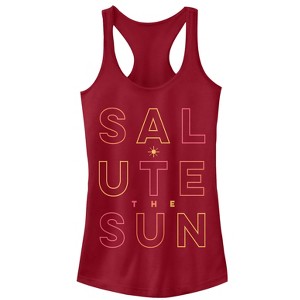 Juniors Womens CHIN UP Sun Salute Racerback Tank Top - 1 of 3