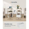 3-Tier End Table with Fabric Basket, Steel Frame Nightstand, Toolless Assembly Storage Side Table for Bedroom, Living Room, Modern Design - 3 of 4