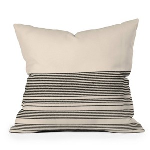 18"x18" Deny Designs Kierkegaard Design Studio Organic Stripes Square Outdoor Throw Pillow Black/Cream - 1 of 4