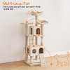 Large Cat Tree for Big Cats, Multi-Level Cat Tower for Indoor Cats, Scratching Post,Condo,Platforms,Cat Tunnel,Hammock,Feeding Station,Pet Play House - 4 of 4