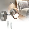 Runesay Mini Directional Wall Spot Light, Adjustable Flush Mount Ceiling Plug Track Lighting for Bedside, Hallway, Bedroom, Office, Warm White - 2 of 4