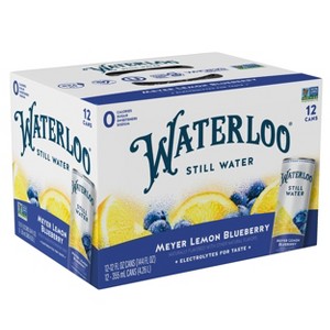 Waterloo Meyer Lemon Blueberry Still Water - 12pk/12 fl oz Cans - 1 of 3