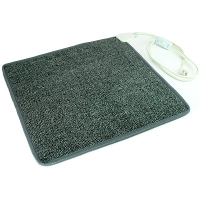 Cozy Toes Carpeted Foot Warmer Floor Mats: Heated Foot Rug for Indoor Use, Low Pile, 1'6"x1'6", Gray, Polypropylene