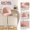 COMHOMA Vanity Chair with Back, Velvet Desk Chair Gift for Girls, Small Office Chair with Wheels, Stylish Bedroom and Living Room - 3 of 4