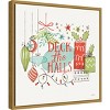 16" x 16" Deck the Halls Christmas Holly by Janelle Penner Framed Canvas Wall Art - Amanti Art - 2 of 4