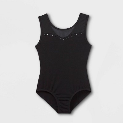 Girls' Dance Tank Mesh Leotard - Cat & Jack™ Black M