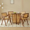 NicBex Set of 2 Solid Wood Dining Chairs with Rattan Back & Armrest, Living Room Chairs, Mid-Century Kitchen Side Chairs for Table - 3 of 4