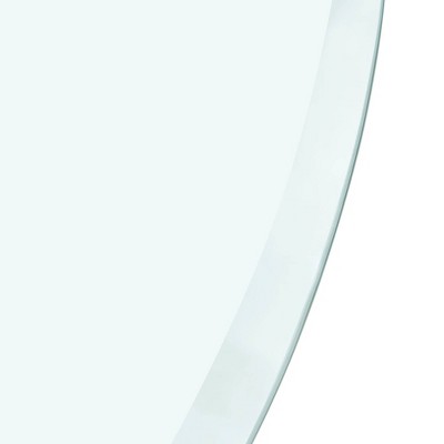 Transitional Simms 54" Round Walnut & Glass Dining Table