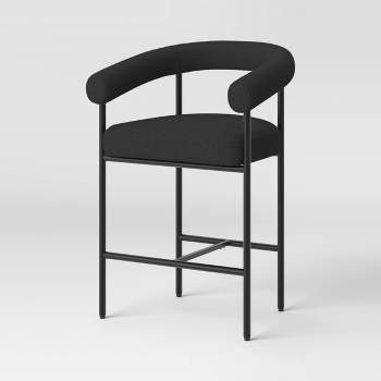 Upholstered Barrel Counter Height Barstool Black - Threshold™