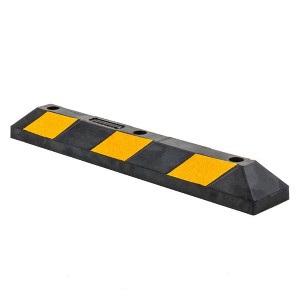 Guardian Parking Stop, 3 Foot Long Flexible Rubber Curb, Highly Visible Accessory with Mounting Holes for Job Sites and Garages, Black/Yellow - 1 of 4