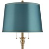 360 Lighting Dyna 58" High Antique Brass and Soft Teal Shade 2-Light Floor Lamp - 2 of 4