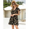 Women's Flutter Sleeve Mini Dress Button Detail Babydoll Sundress Casual Summer Dress - 2 of 4
