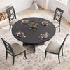 Round Dining Table, 47 Inch Round Dinner Table for 4, Farmhouse Kitchen Table with Wooden Pedestal Base for Home Dining Room, Living Room, No Chairs - 2 of 4