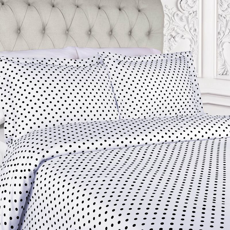 Polka Dot 600 Thread Count Cotton Blend Deep Pocket Bed Sheet Set By Blue Nile Mills, 2 of 6