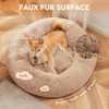 Spassway Brown Pet Bed for Indoor Dog Cat Donut Cuddler Soft Dog Beds with Anti-Slip Bottom Round Calming Fluffy Plush Faux Fur Cushion Bed S/M/L/XL - 4 of 4