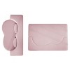 Okak Modern Convertible Sectional Sofa Couch Floor Sofa with 2 Pillows Teddy Fabric Upholstered Sofa Folding Mattress No Assembly Required, Pink - 3 of 4