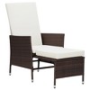 VidaXL 2 Piece Patio Lounge Set with Cushions Poly Rattan Gray - 3 of 4