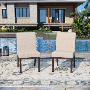 Captiva Designs Outdoor Steel Frame Weather Resistant Comfortable Chairs, Set of 2 - 1 of 4