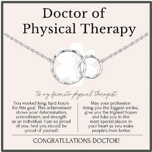 HOPE LOVE SHINE Doctor of Physical Therapy Necklace – 2 Ring Graduation Jewelry in 14k Gold & Silver, DPT Congratulations Gift - 1 of 1