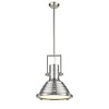 Chloe Lighting Walter Industrial-Style 1 Light Brushed Nickel Ceiling Mini Pendant 16" Shade - 2 of 4