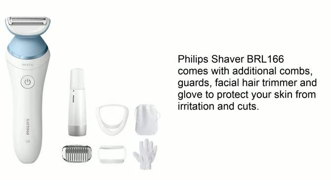 Philips Series 8000 Wet &#38; Dry Women&#39;s Rechargeable Electric Shaver with Facial Hair Remover - BRL166/91, 2 of 20, play video