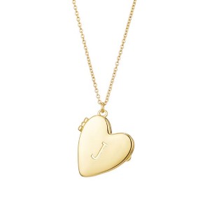 Adornia 14k Gold Plated Initial Heart Locket Necklace - 1 of 1