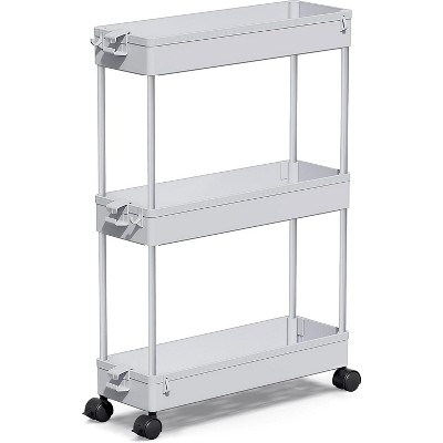 MaseiKar Slim Rolling Storage Cart, Bathroom Storage Organizer, Laundry Room Utility Cart, Mobile Shelving Unit for Kitchen Office Bathroom